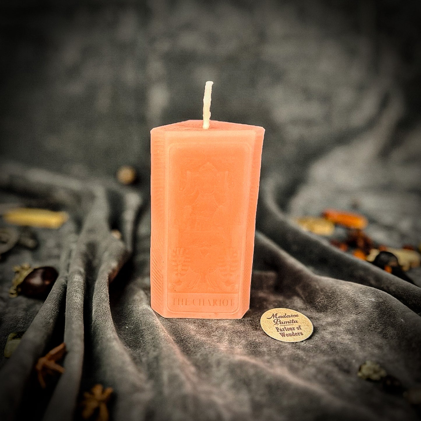 Pink Chariot Tarot Spell Candle 