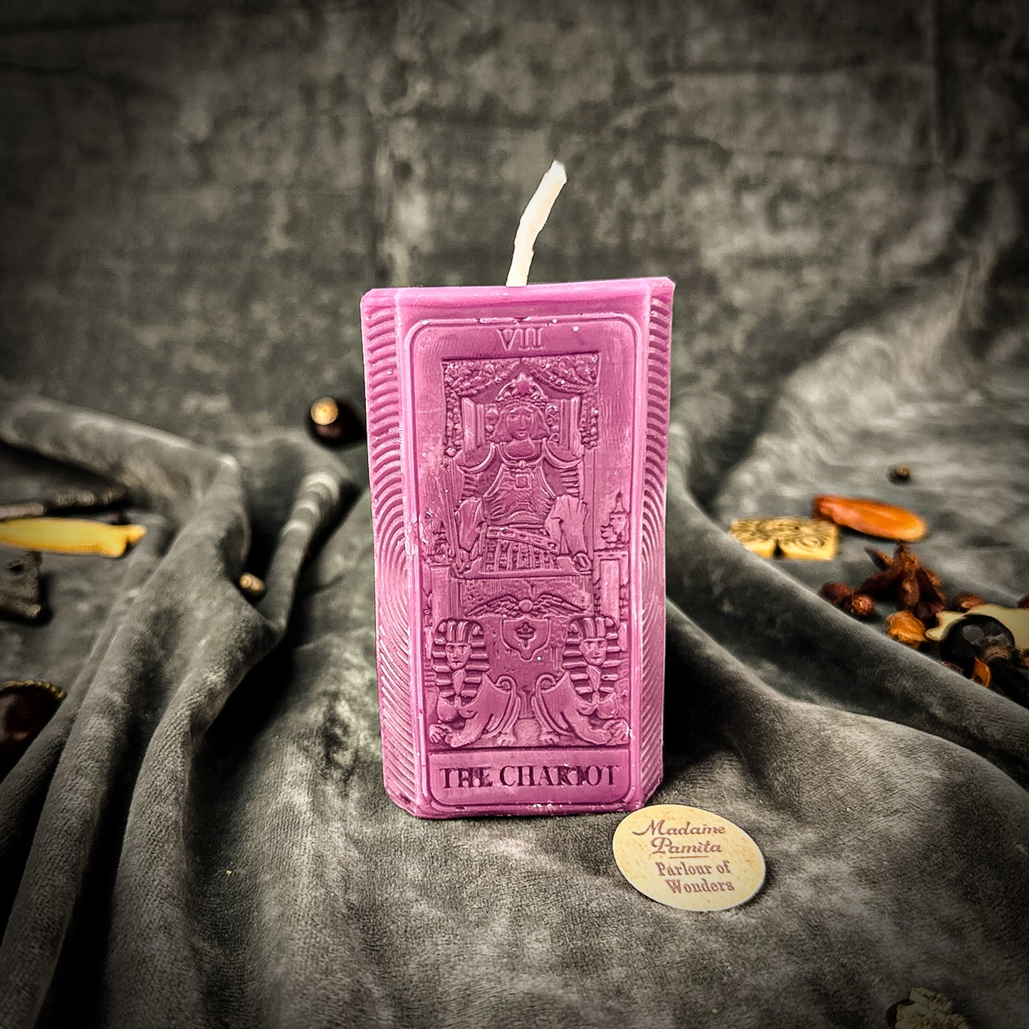 Purple The Chariot Tarot Card Spell Candle