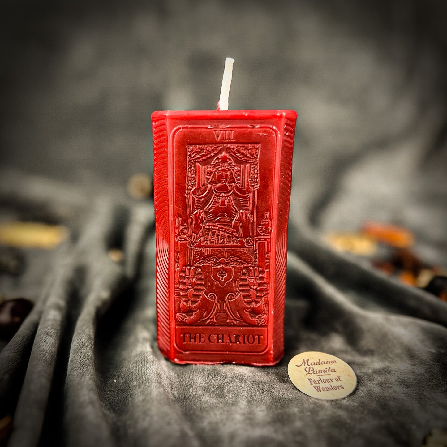 Red Chariot Tarot Candle 