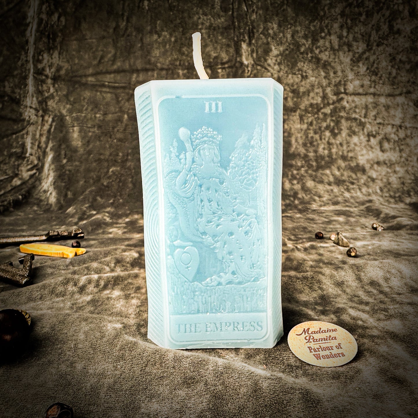 Blue The Empress Tarot Card Spell Candle