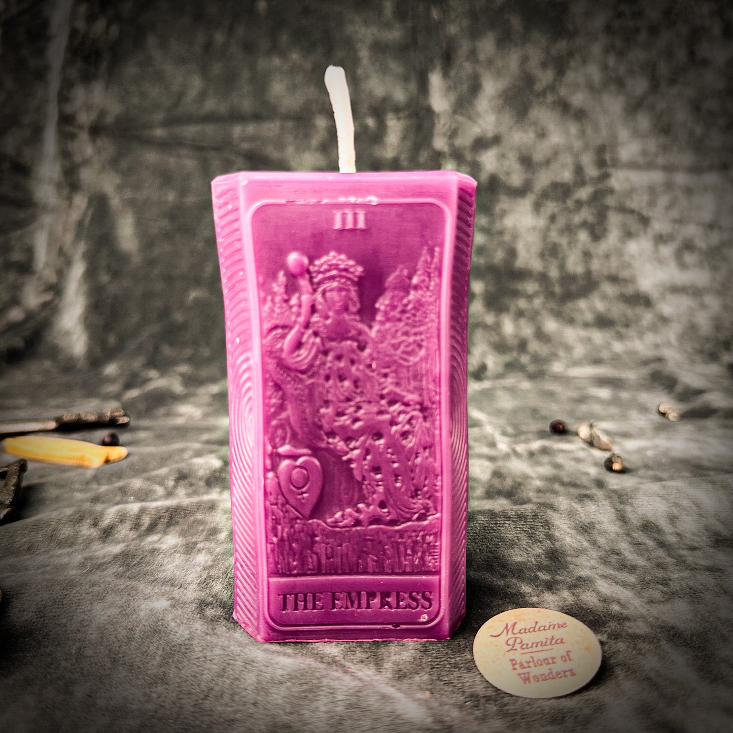 Beeswax The Empress Tarot Card Spell Candle Purple 