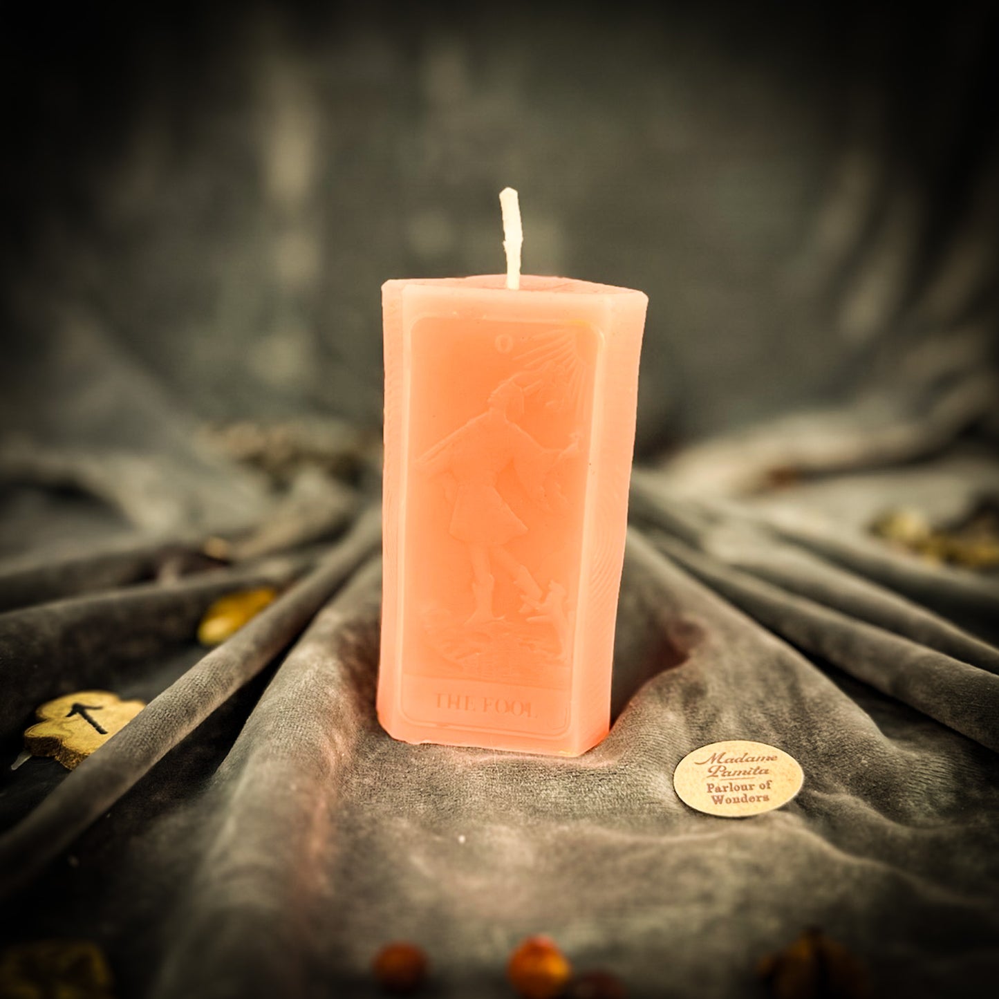 Yellow Fool Tarot Spell Candle 