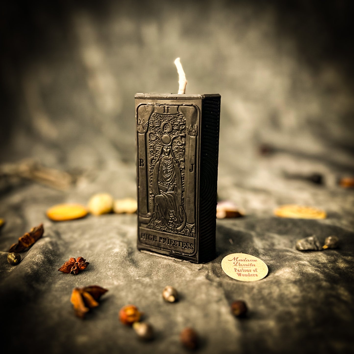 The High Priestess Tarot Card Spell Candle Black
