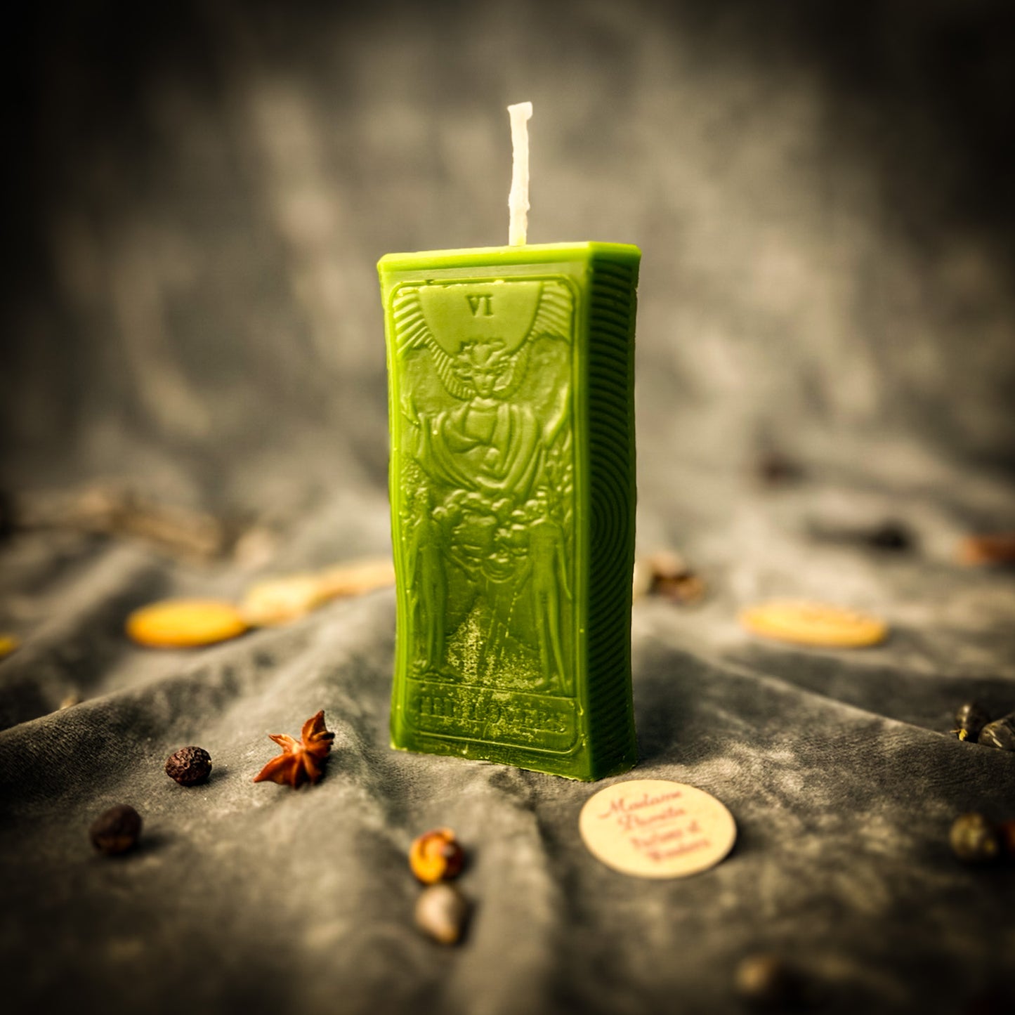 Green The Lovers Tarot Card Spell Candle