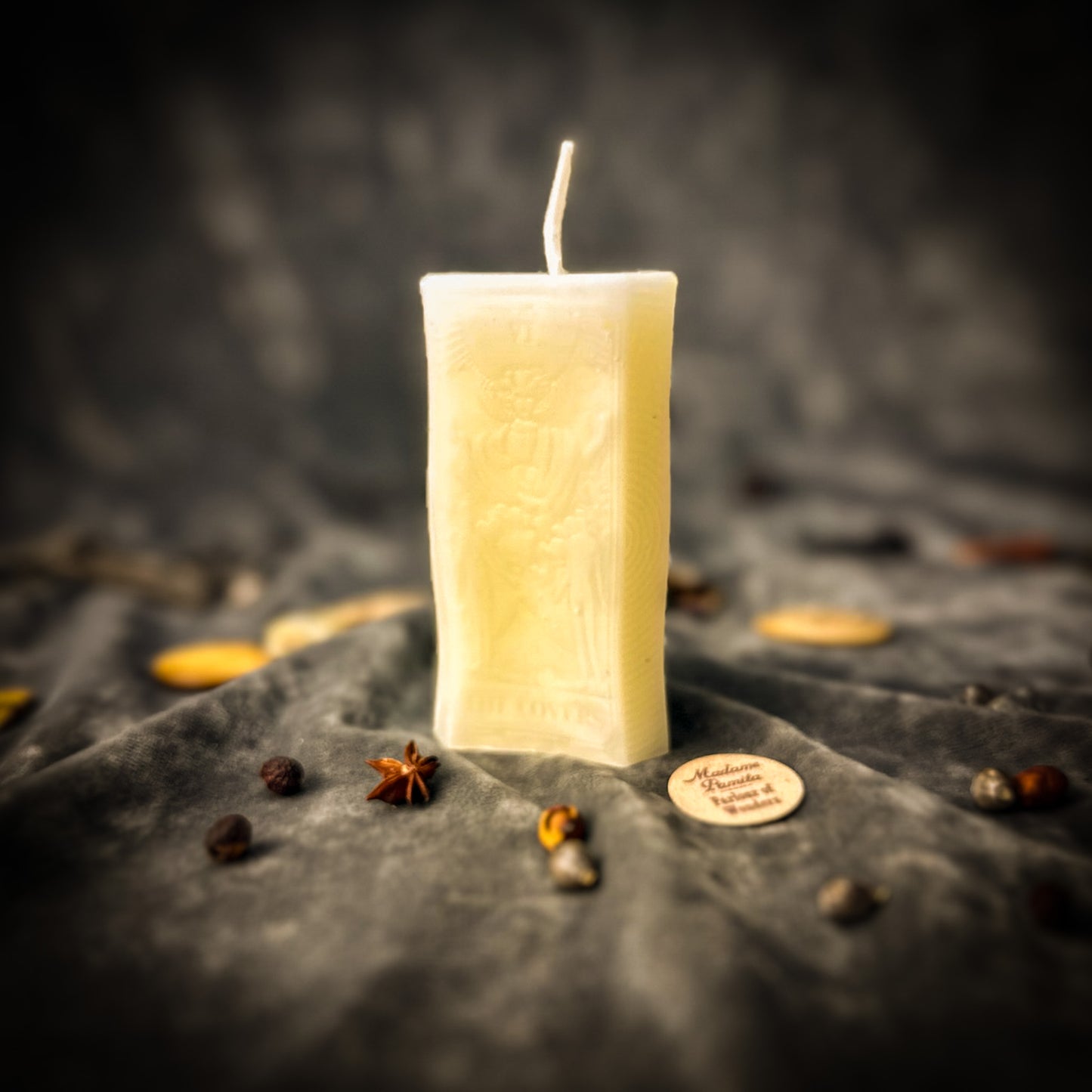 White The Lovers Tarot Card Spell Candle