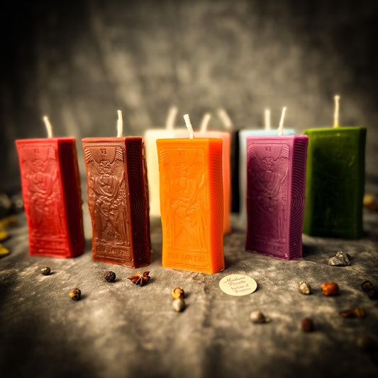 Beeswax The Lovers Tarot Card Spell Candle