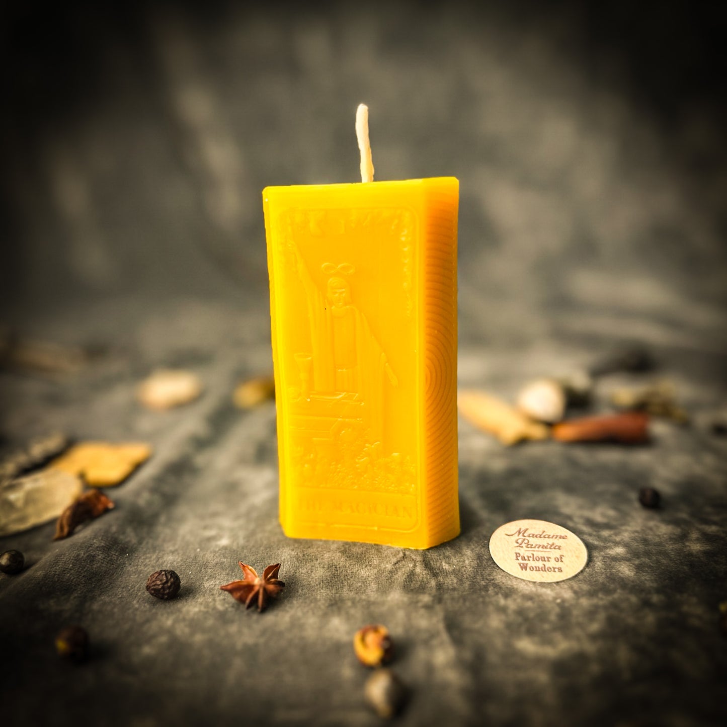 Yellow The Magician Tarot Candle