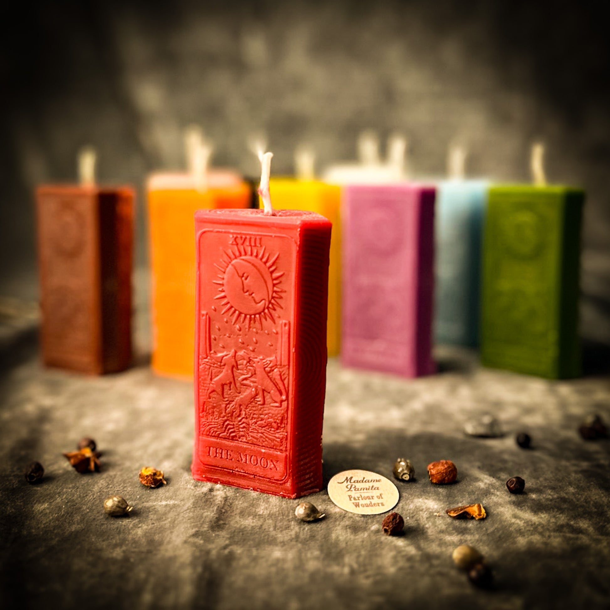 Beeswax The Moon Tarot Card Spell Candle