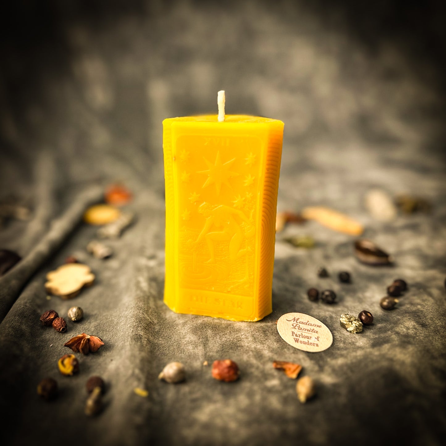 Yellow Star Tarot Candle