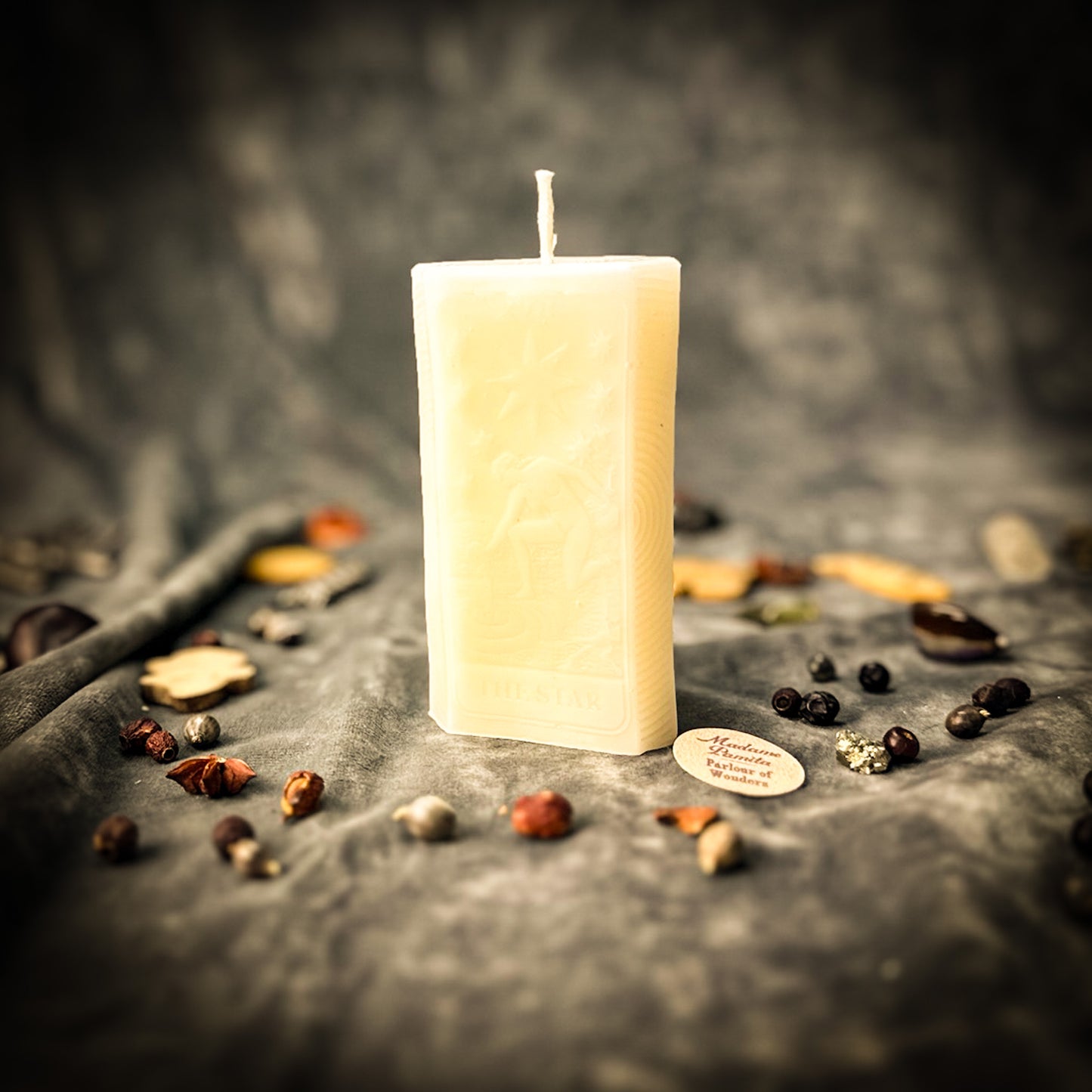 White The Star Tarot Card Spell Candle