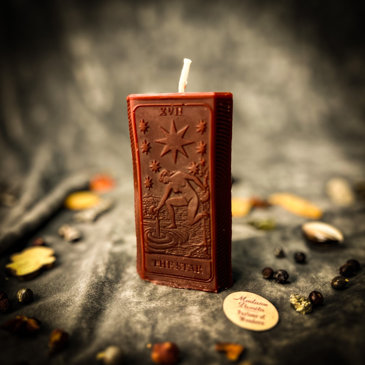 Brown Beeswax The Star Tarot Card Spell Candle
