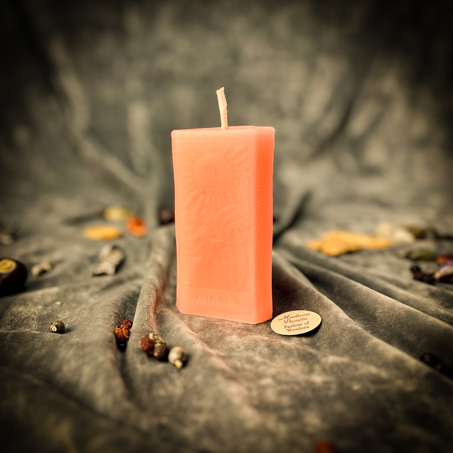 Beeswax The Sun Tarot Card Spell Candle Pink