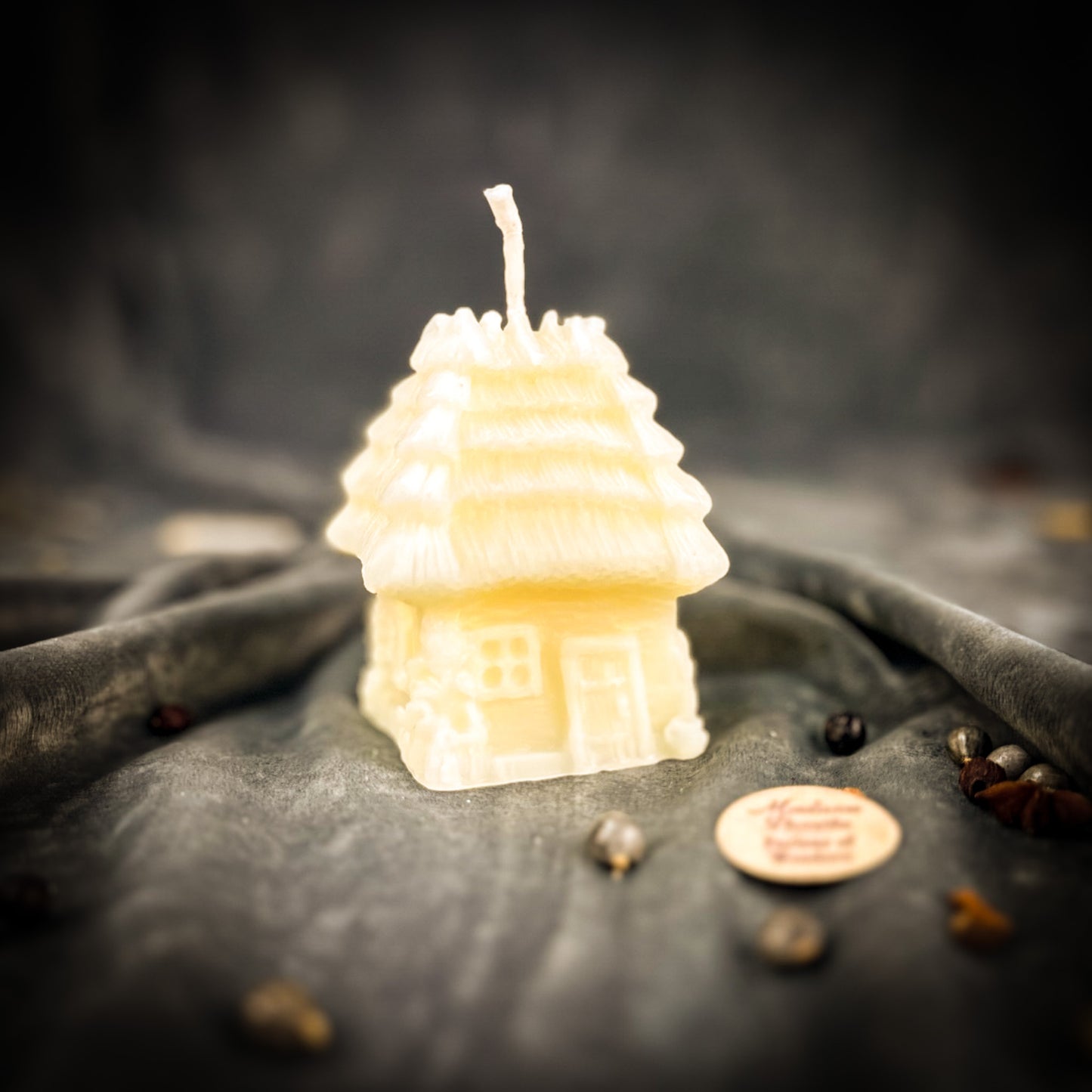 White Ukrainian Khalupa Candle
