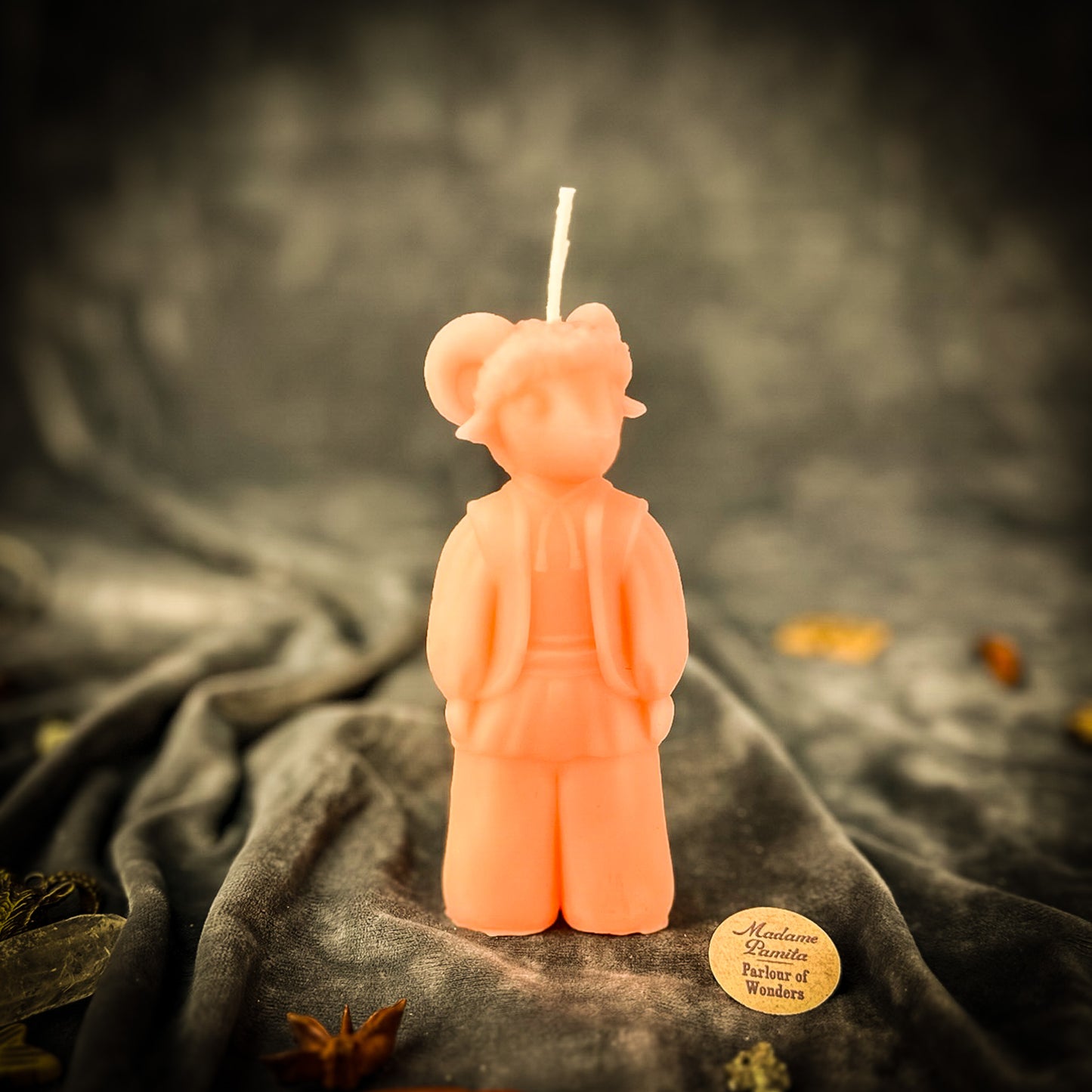 Pink Kozy Goat of Blessings Spell Candle