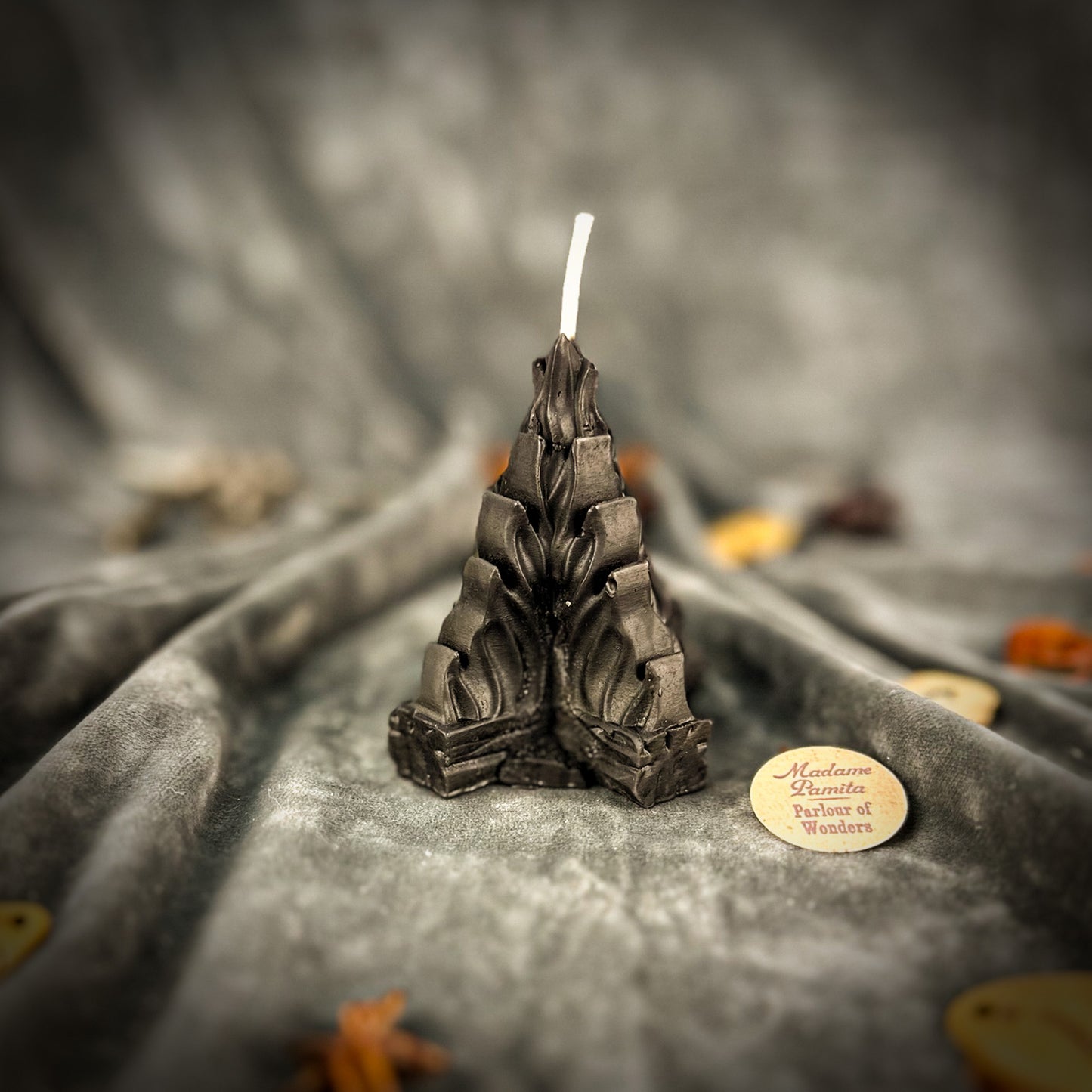 Black Beeswax Vohon’ Living Fire Spell Candle