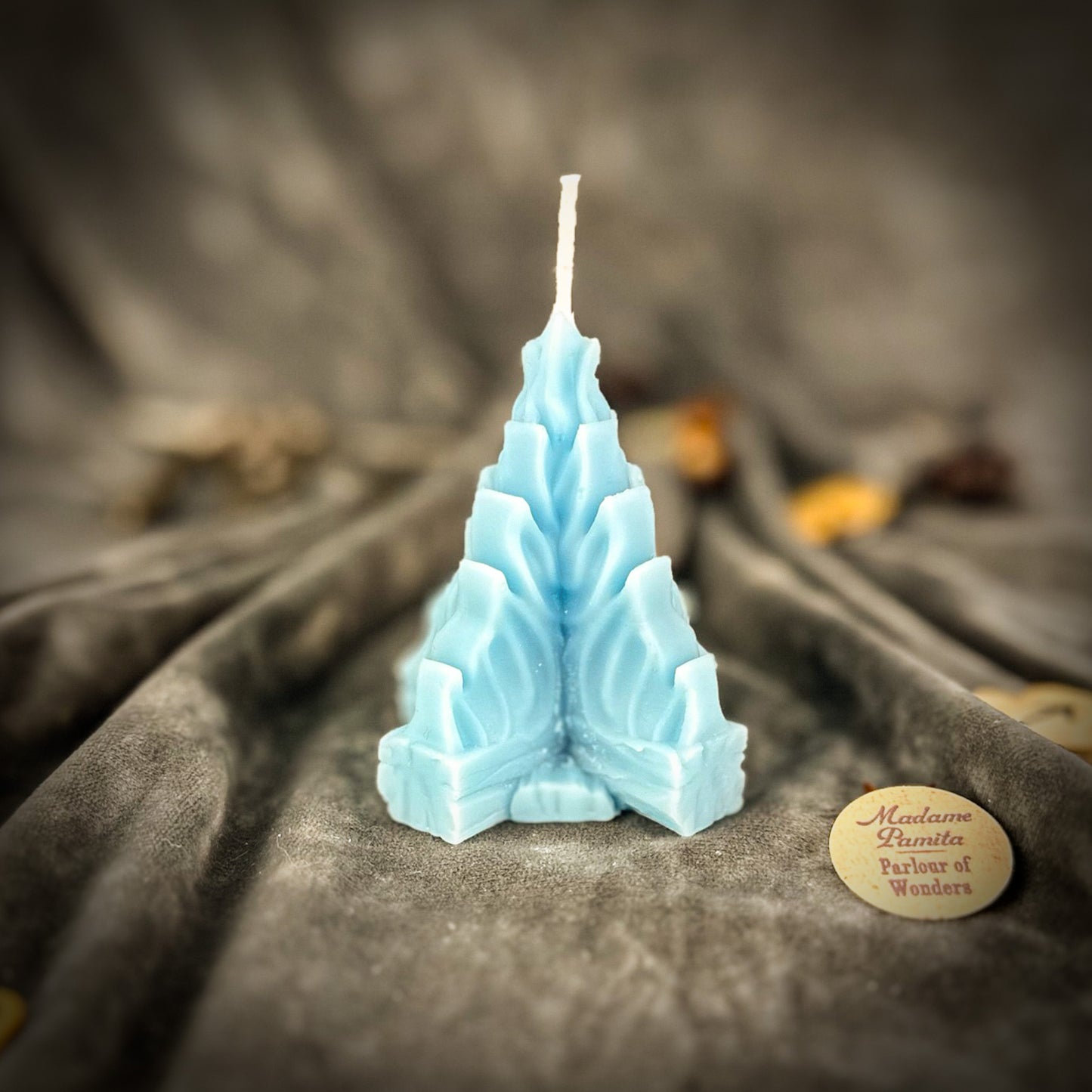 Blue Beeswax Vohon’ Living Fire Spell Candle