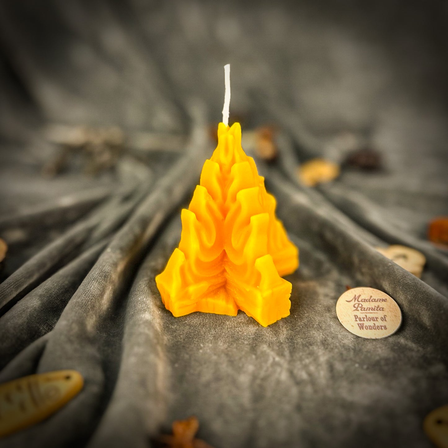 Yellow Living Fire Candle 