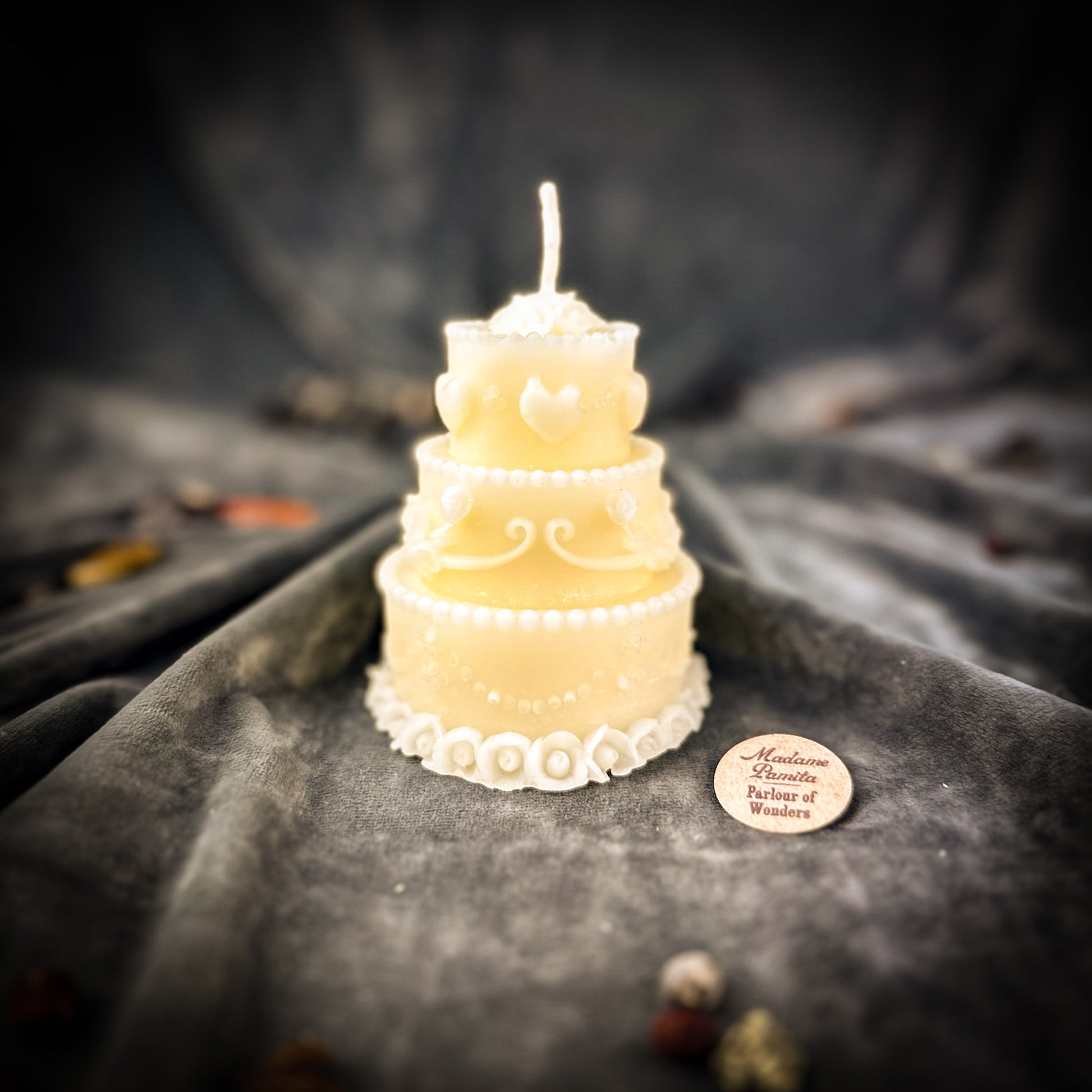 White Wedding Cake Candle 
