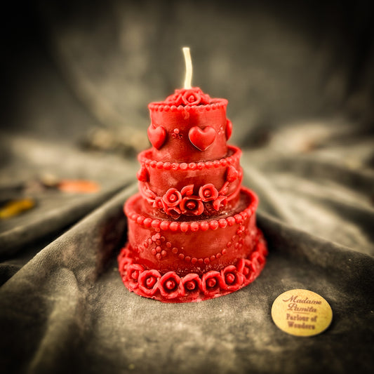 Red Wedding Cake Candle 