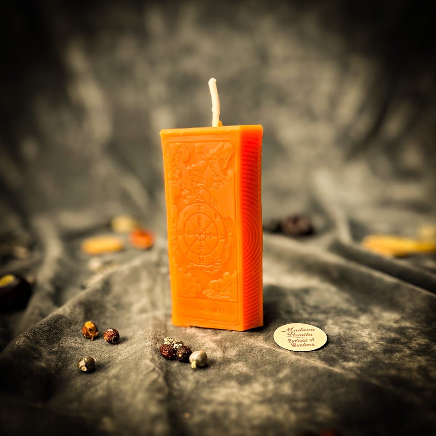 Orange Wheel of Fortune Candle