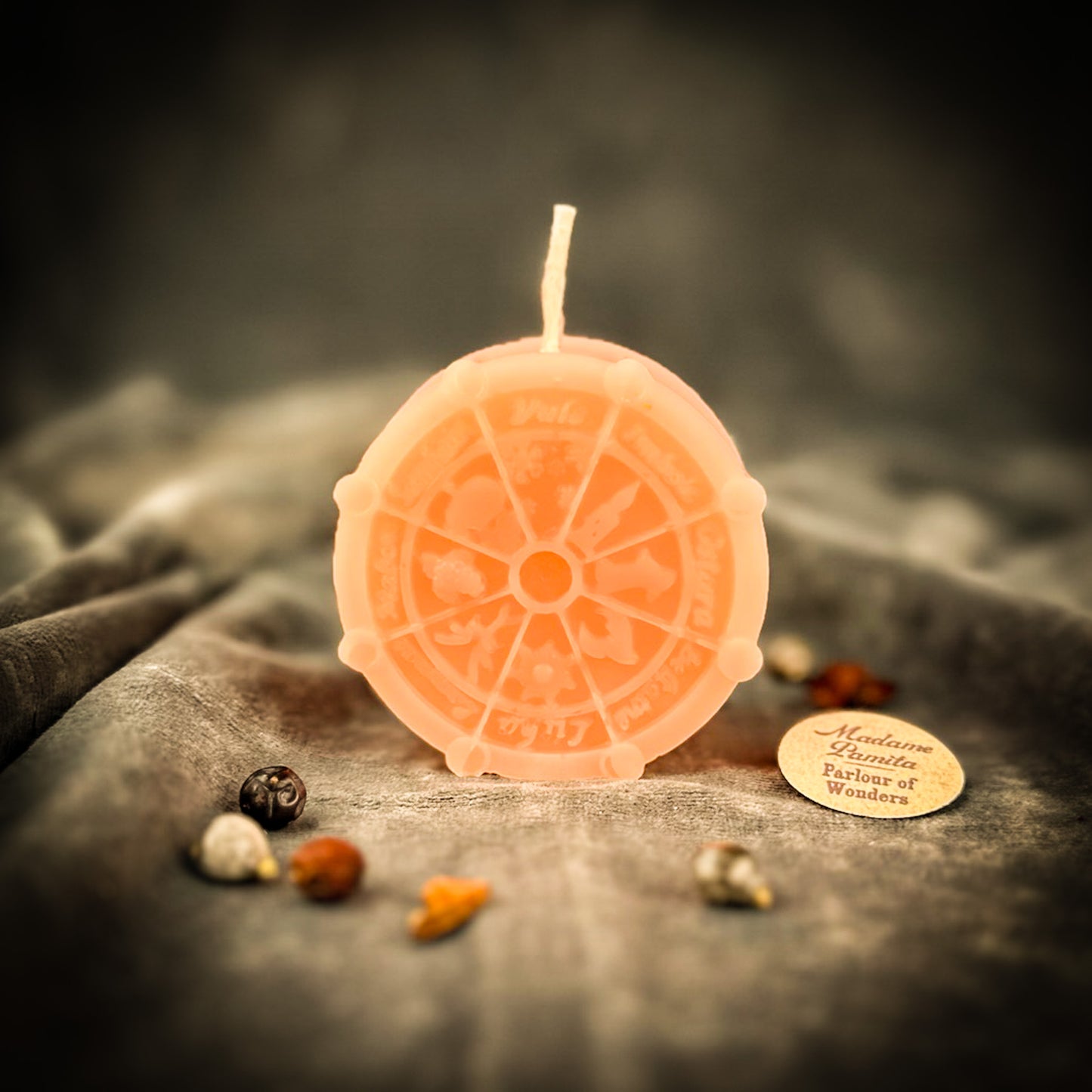 Pink Beeswax Wheel of the Year Spell Candle