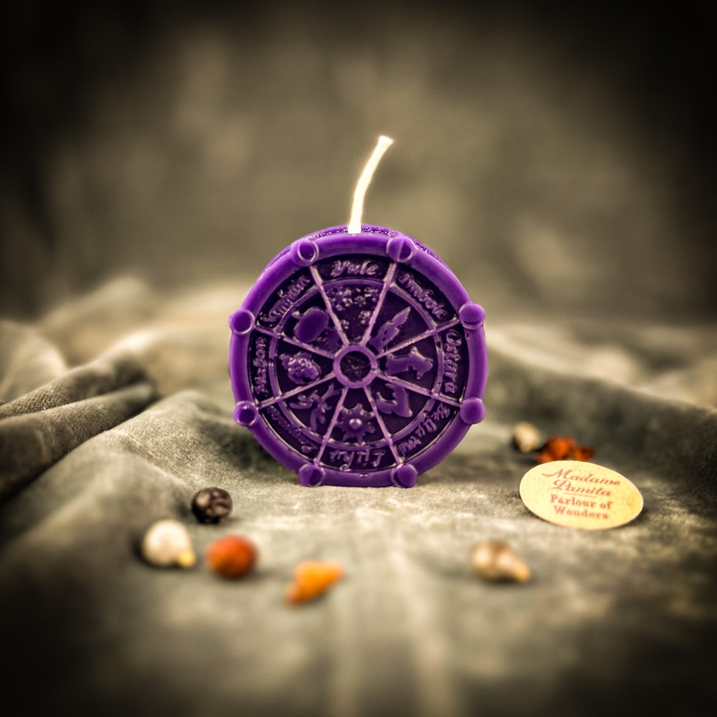 Purple Wheel of Year Candle 