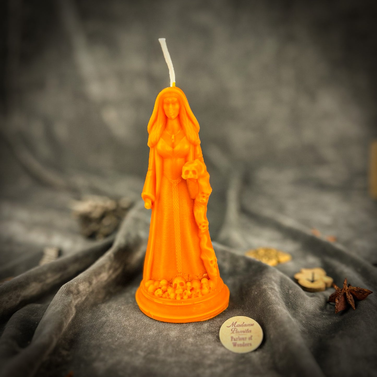 Orange Winter Goddess Mara Spell Candle
