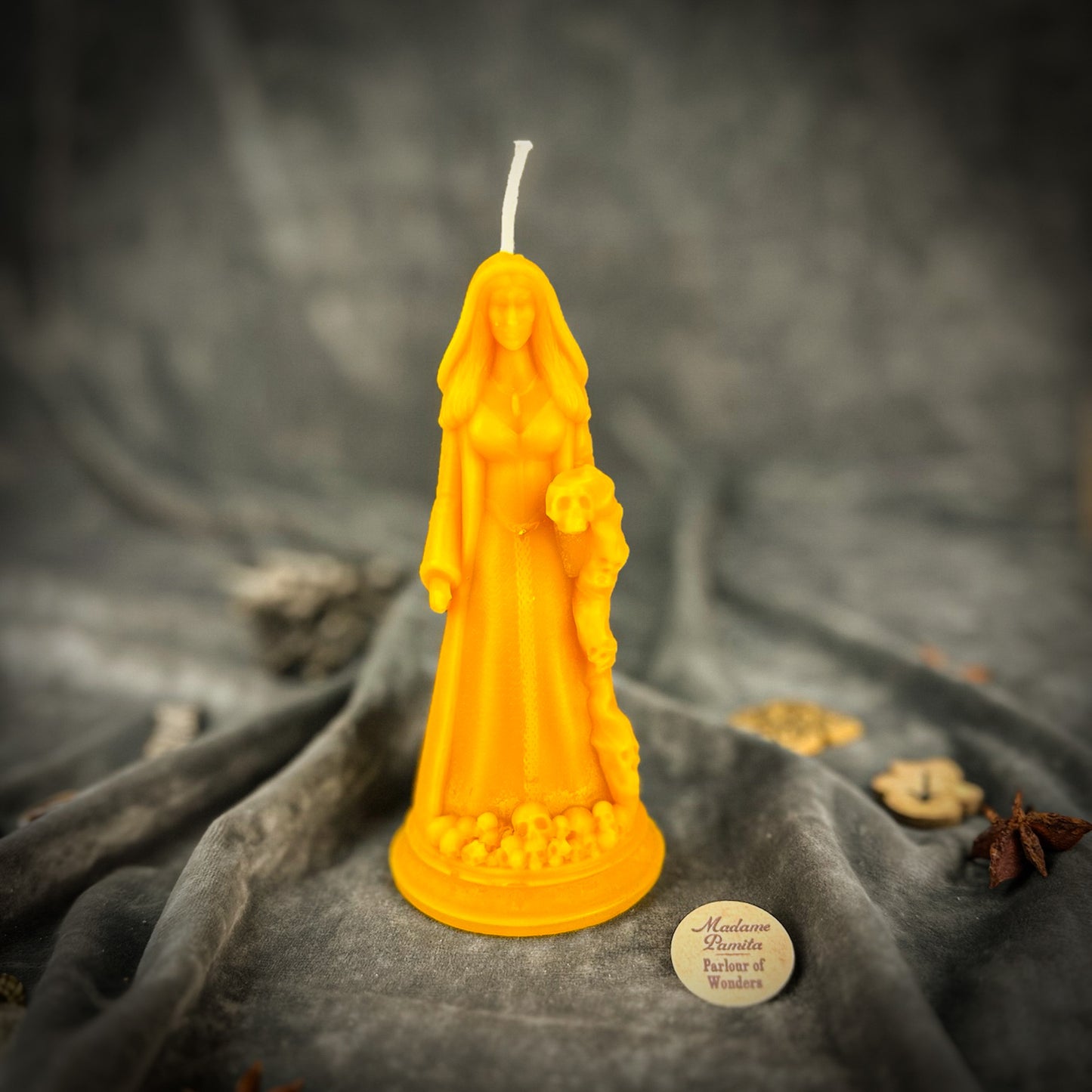 Yellow Winter Goddess Mara Spell Candle