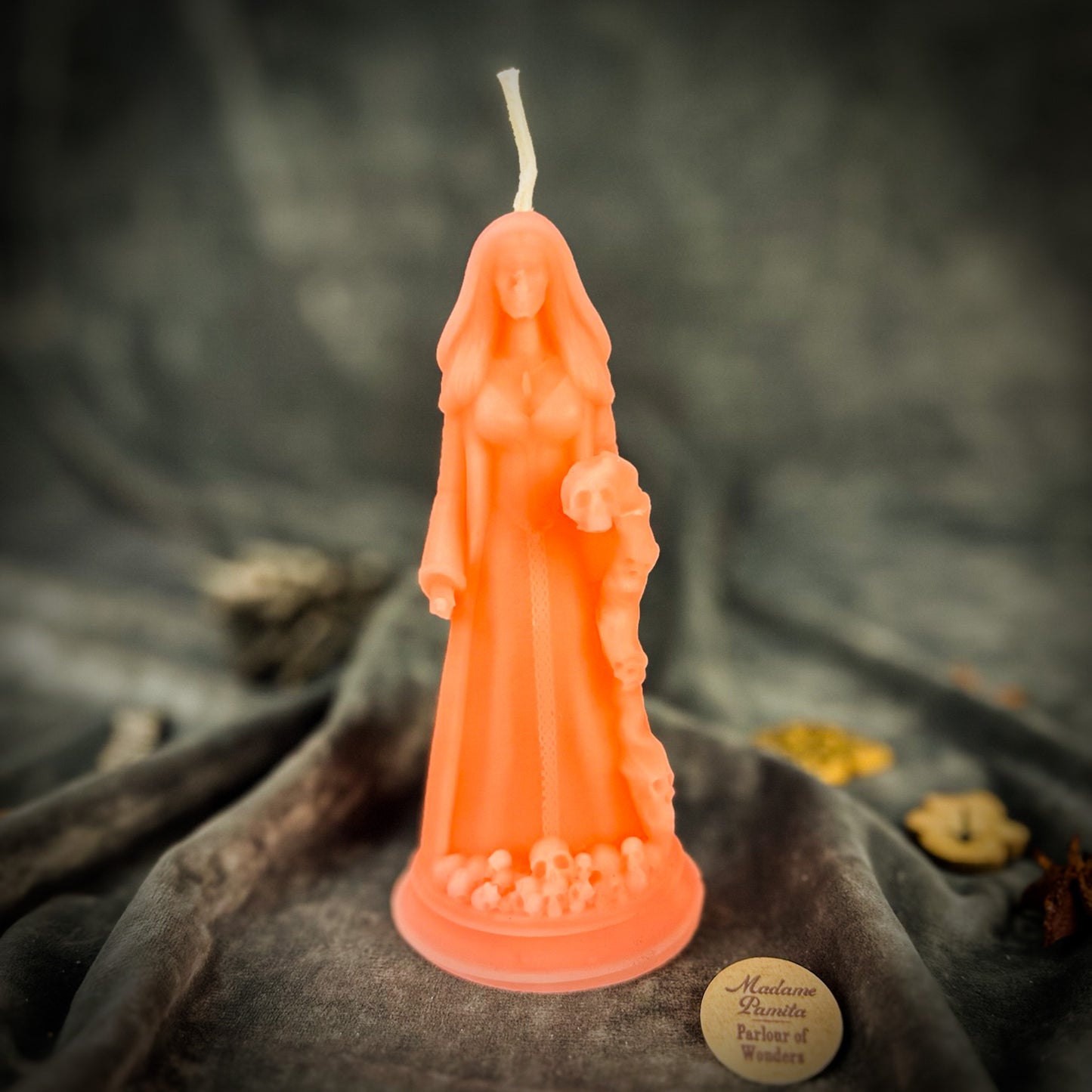 Beeswax Winter Goddess Mara Spell Candle Pink