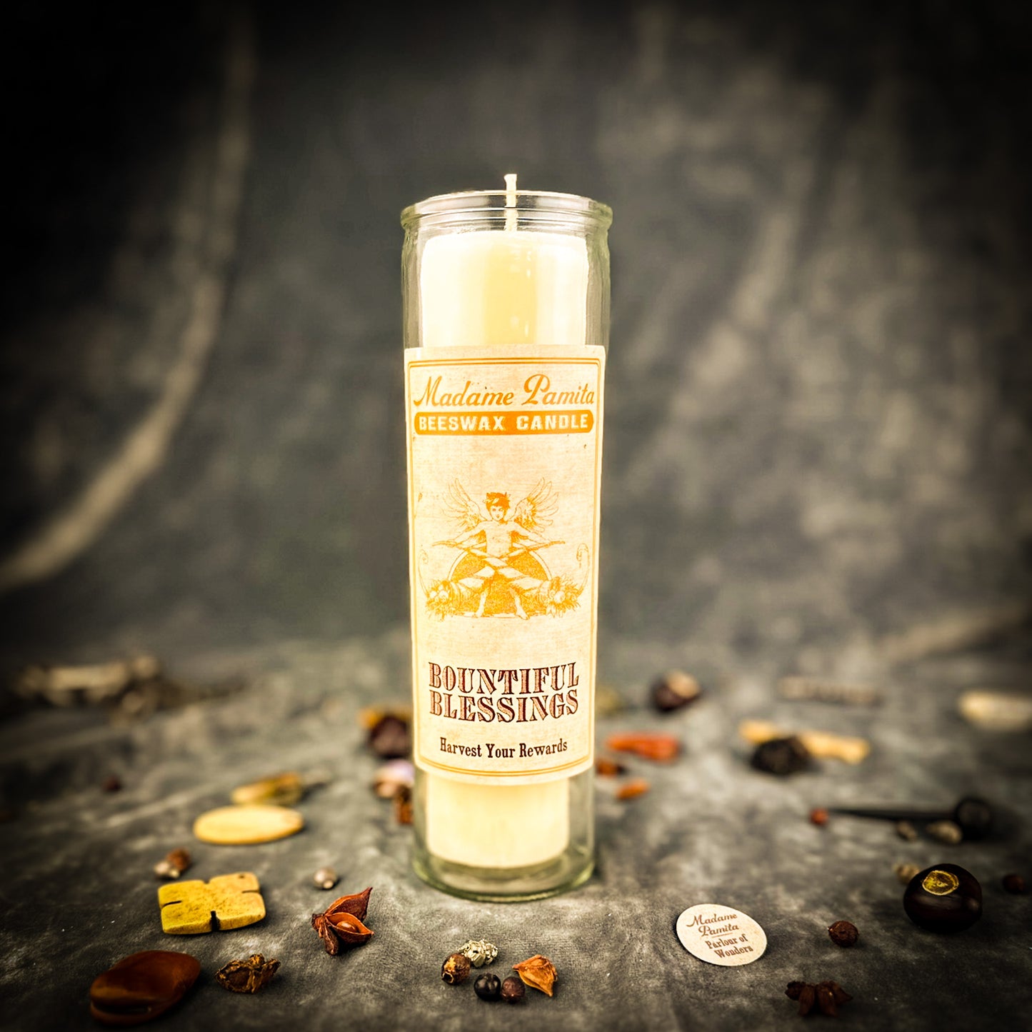 Bountiful Blessings Beeswax Vigil Candle by Madame Pamita - Attract Abundance & Gratitude