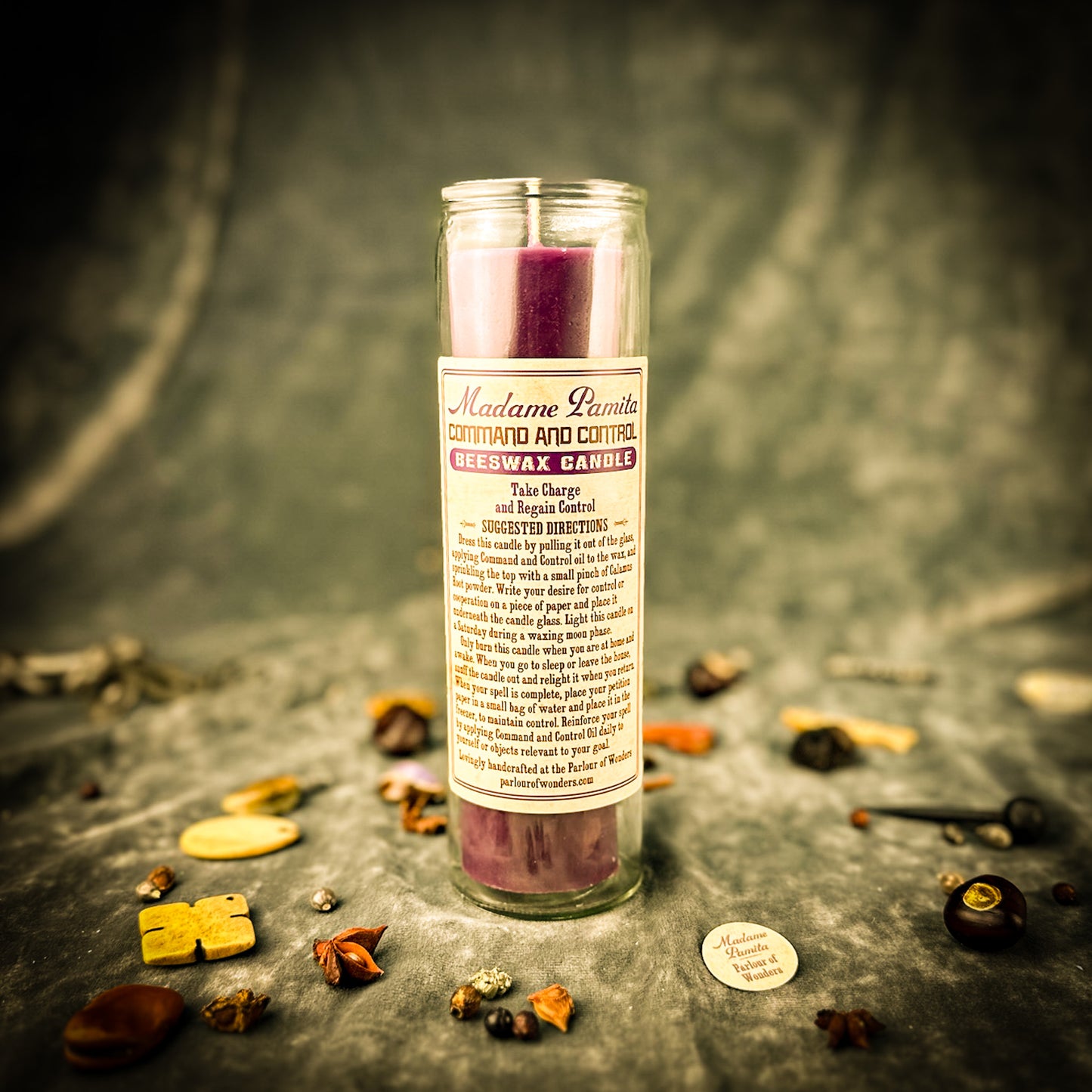 Command and Control Beeswax Vigil Candle by Madame Pamita - Gain Power & Influence