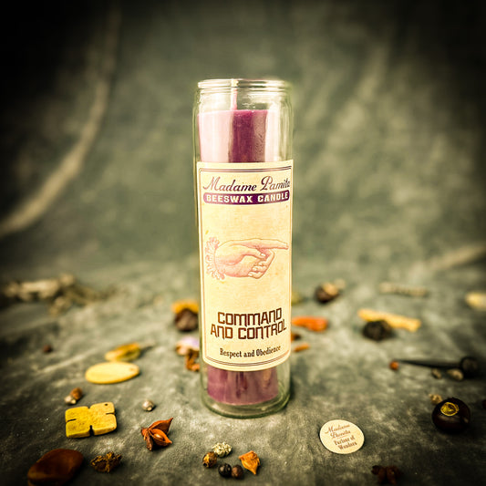 Command and Control Beeswax Vigil Candle by Madame Pamita - Gain Power & Influence
