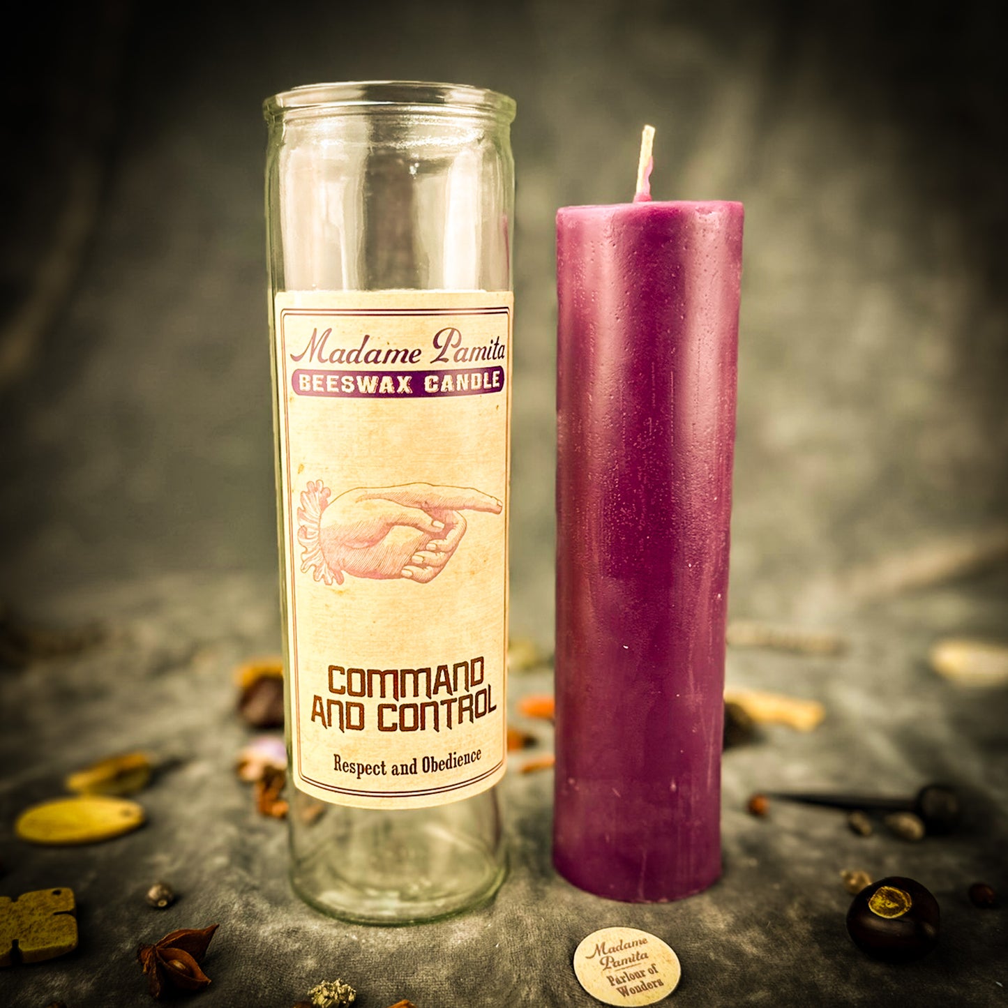 Command and Control Beeswax Vigil Candle by Madame Pamita - Gain Power & Influence