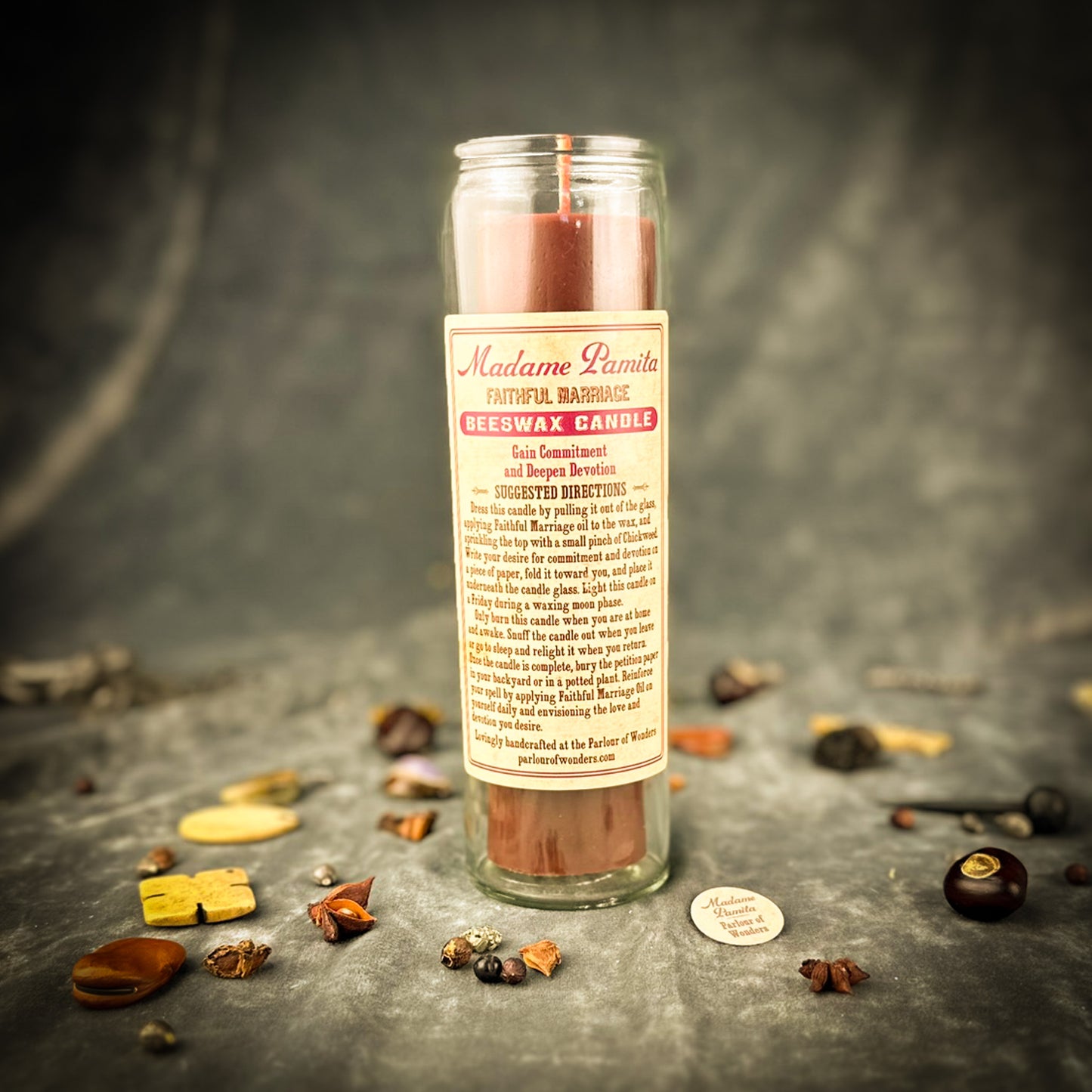 Faithful Marriage Beeswax Vigil Candle by Madame Pamita - Commitment & Fidelity