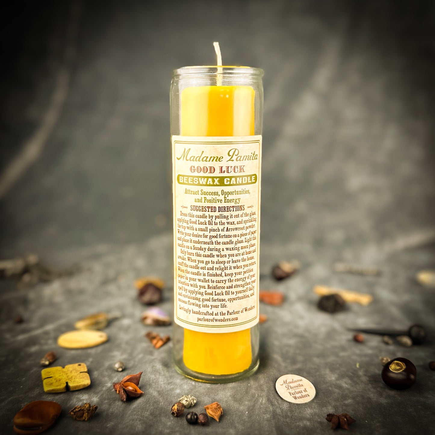 Good Luck Beeswax Vigil Candle by Madame Pamita - Lucky Breaks & Fortune