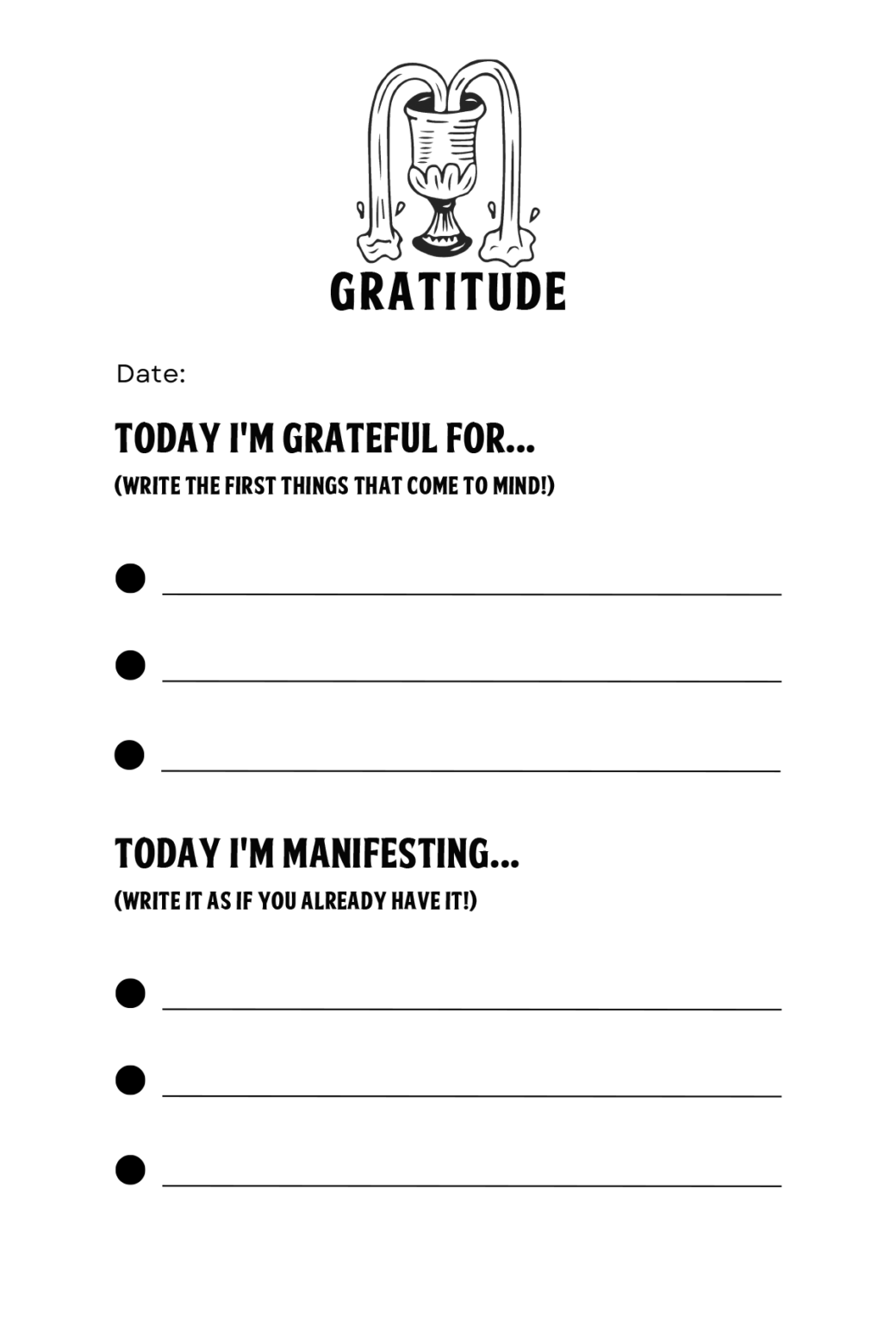 Gratitude Journal by The Love Witch Sample Page