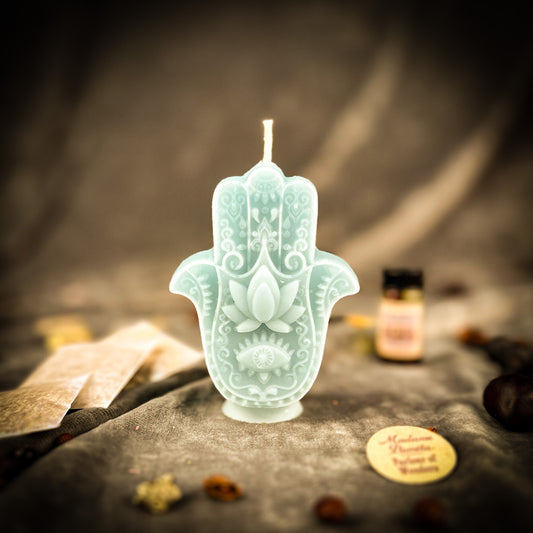 Hamsa Hand Candle Spell Kit - Evil Eye Protection & Blessing Magic