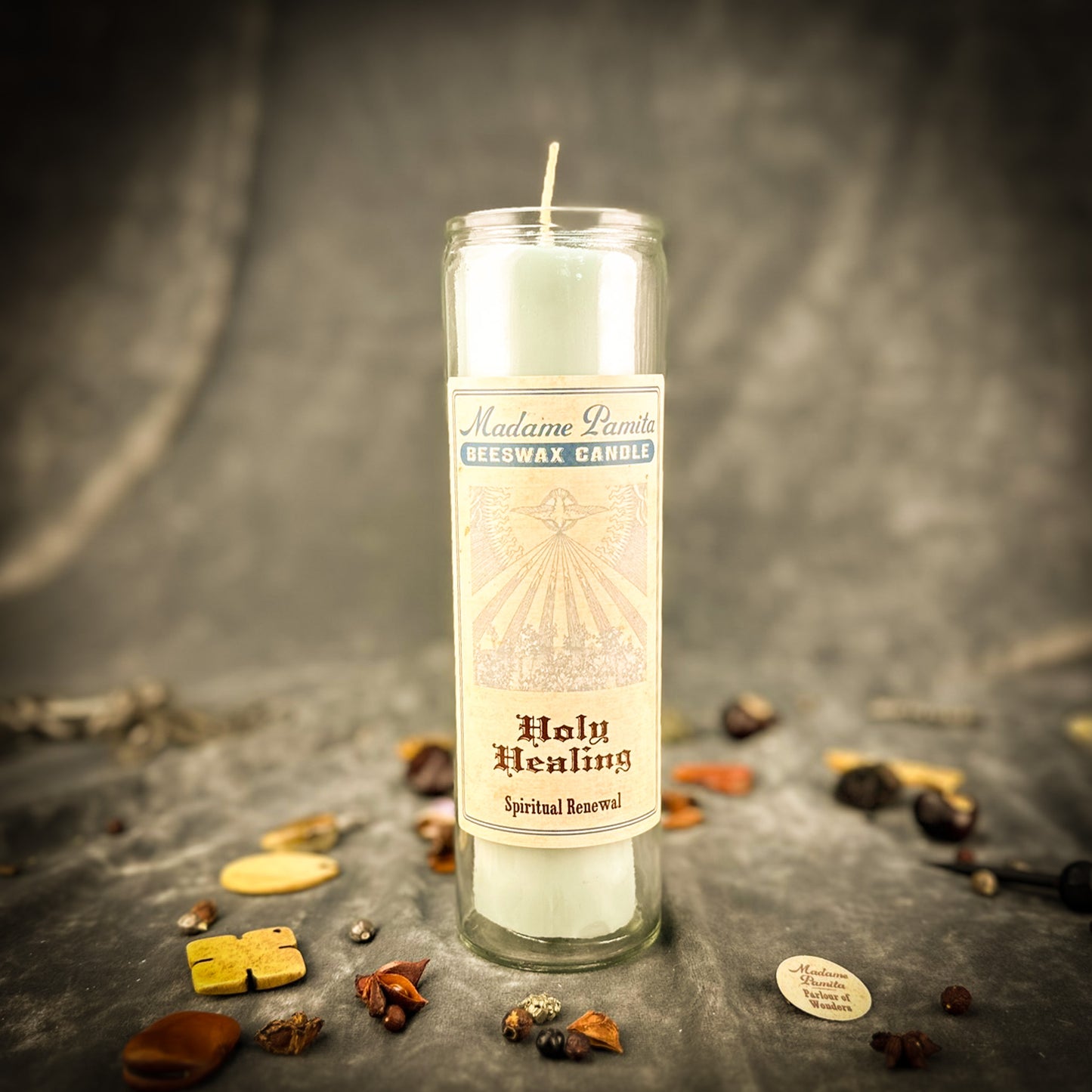 Holy Healing Beeswax Vigil Candle by Madame Pamita - Support Body, Mind & Spirit