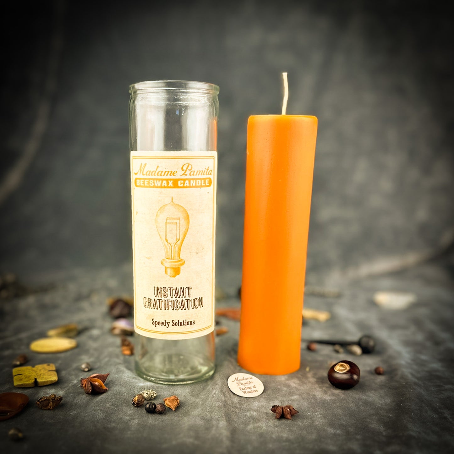 Instant Gratification Beeswax Vigil Candle by Madame Pamita - Fast Results & Quick Action
