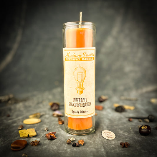 Instant Gratification Beeswax Vigil Candle by Madame Pamita - Fast Results & Quick Action