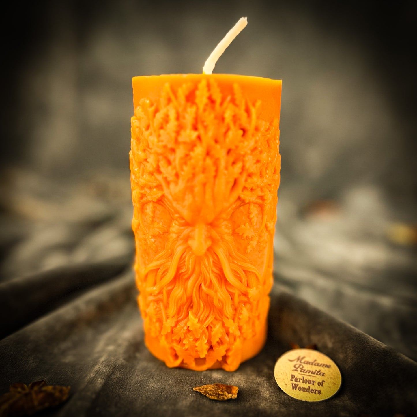 Orange Lisovyk Spirit Pillar Candle