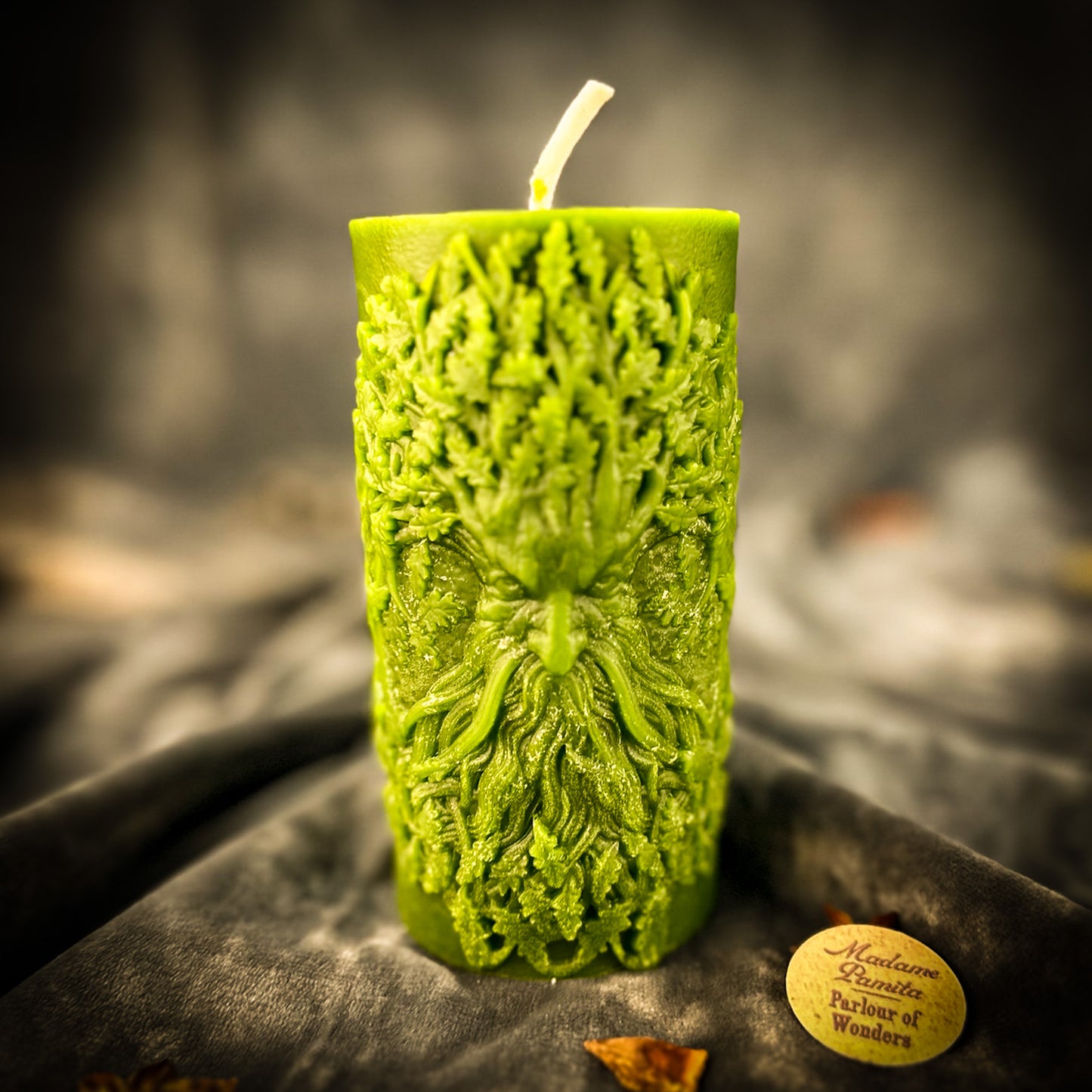 Green Lisovyk Spirit of the Forest Pillar Candle