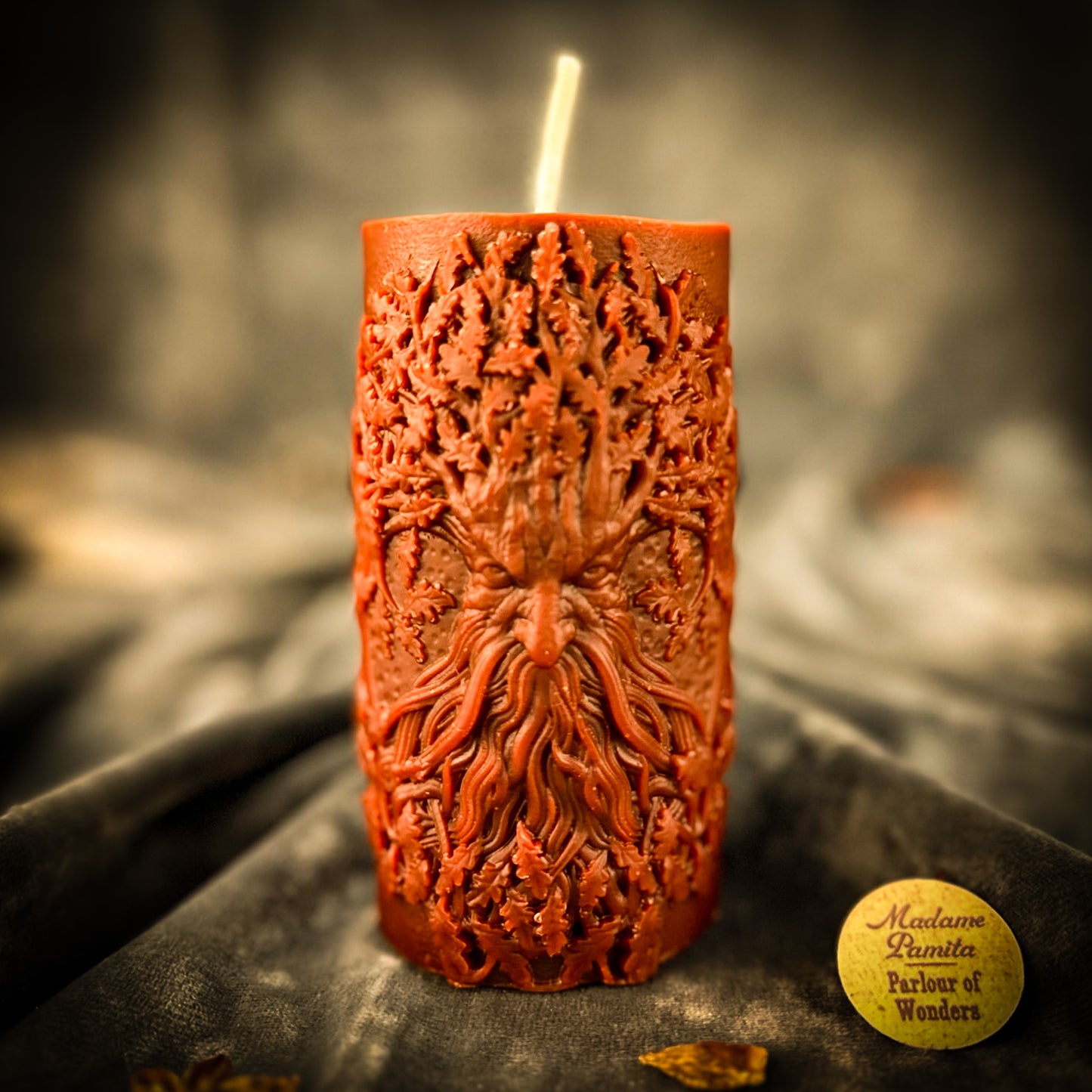 Brown Beeswax Lisovyk Spirit of the Forest Pillar Spell Candle