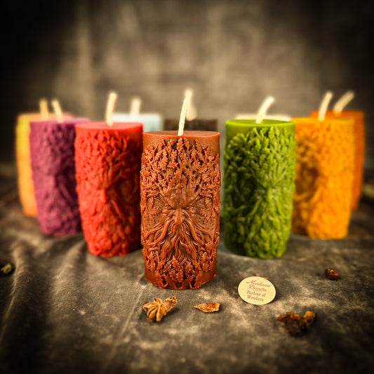 Beeswax Lisovyk Spirit of the Forest Pillar Spell Candle