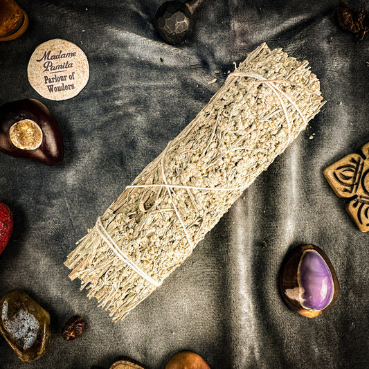 Wildharvested Palo Santo and desert magic sage combine for a powerfully spiritual smudge that can be used for purifying, energy cleansing and healing.