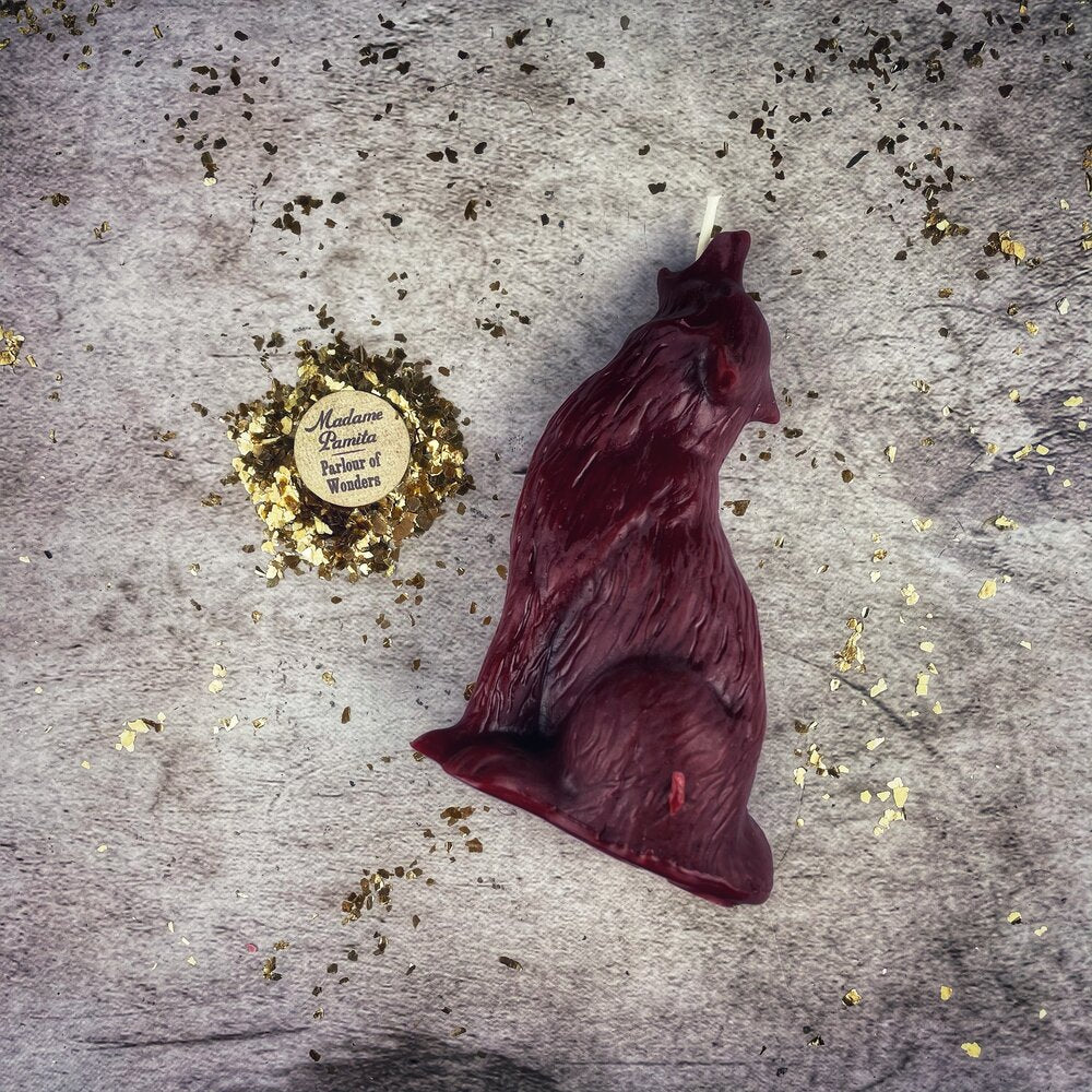 Howling Wolf Beeswax Candle