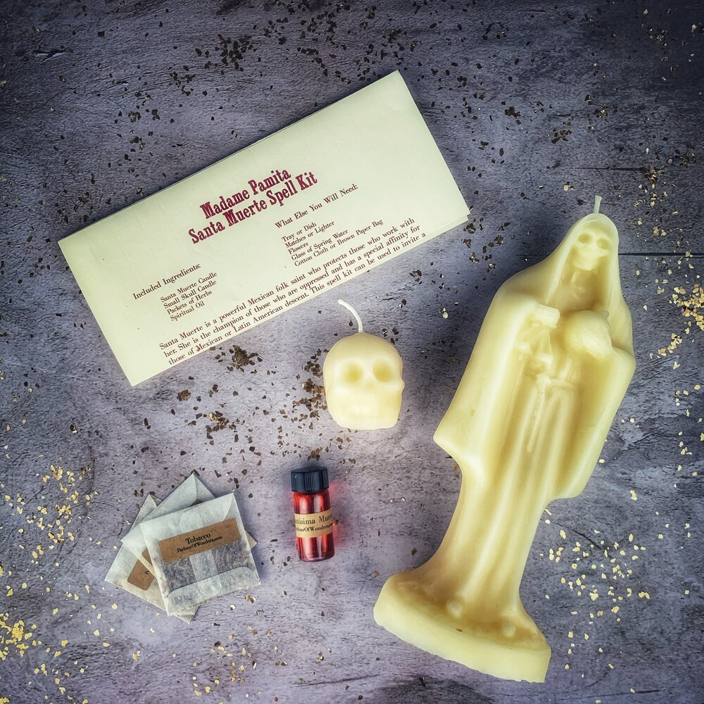 Santa Muerte Candle Spell Kit White