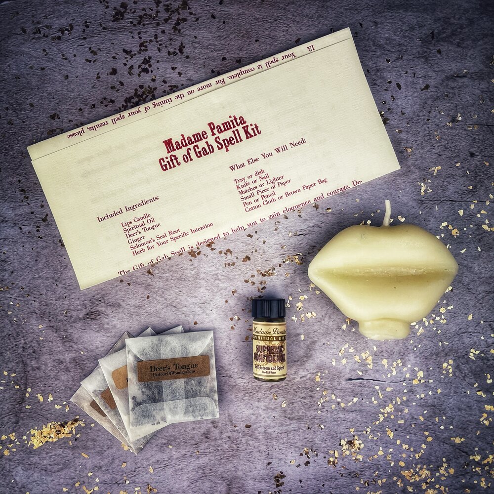 Gift of Gab Candle Spell Kit White