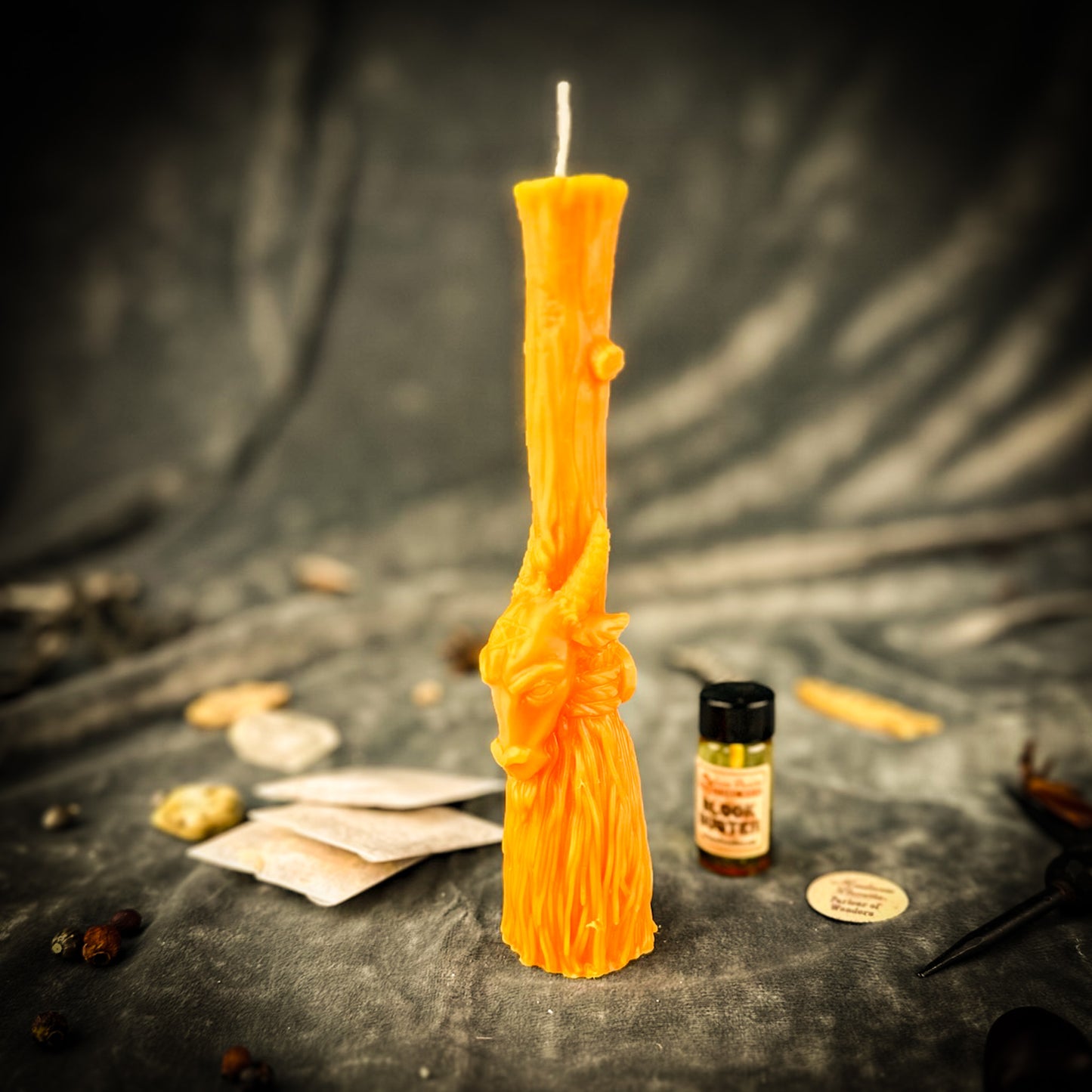 Sacred Goat Broom Candle Spell Kit - Banishing and Protection