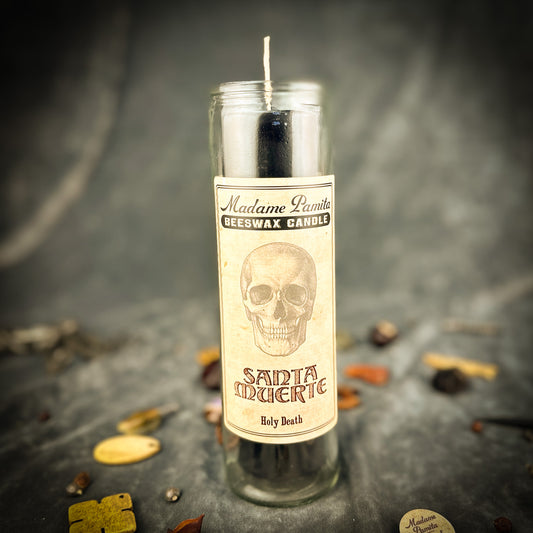 Santa Muerte Beeswax Vigil Candle by Madame Pamita - Protection & Divine Assistance